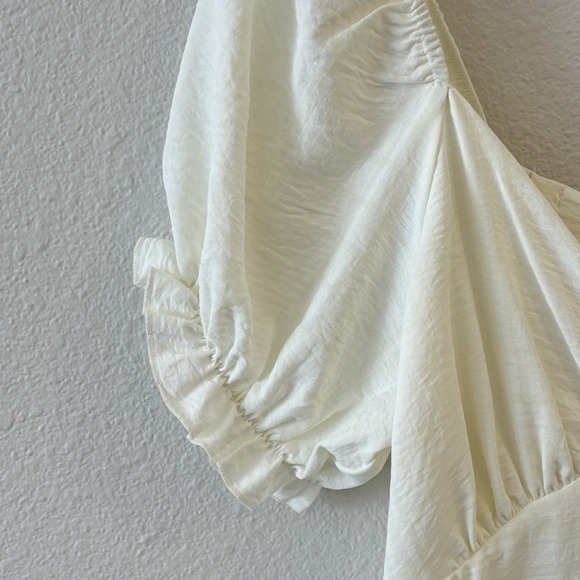 Altar'd State Babydoll‎ Tiered Dress Off White Sorority Size L Boho Peasant - Picture 5 of 10